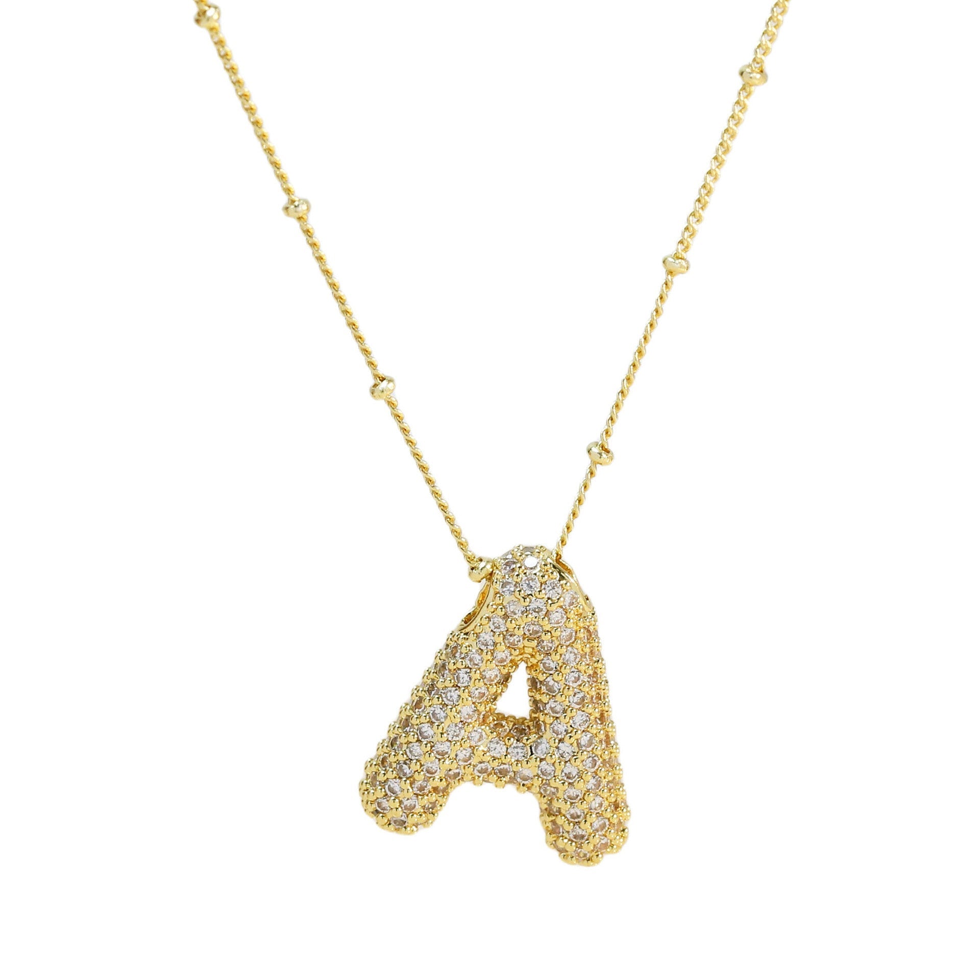 Brass Zircon Letter Pendant Necklace for Women ā Personalized & Stylish - Beauty Belliss
